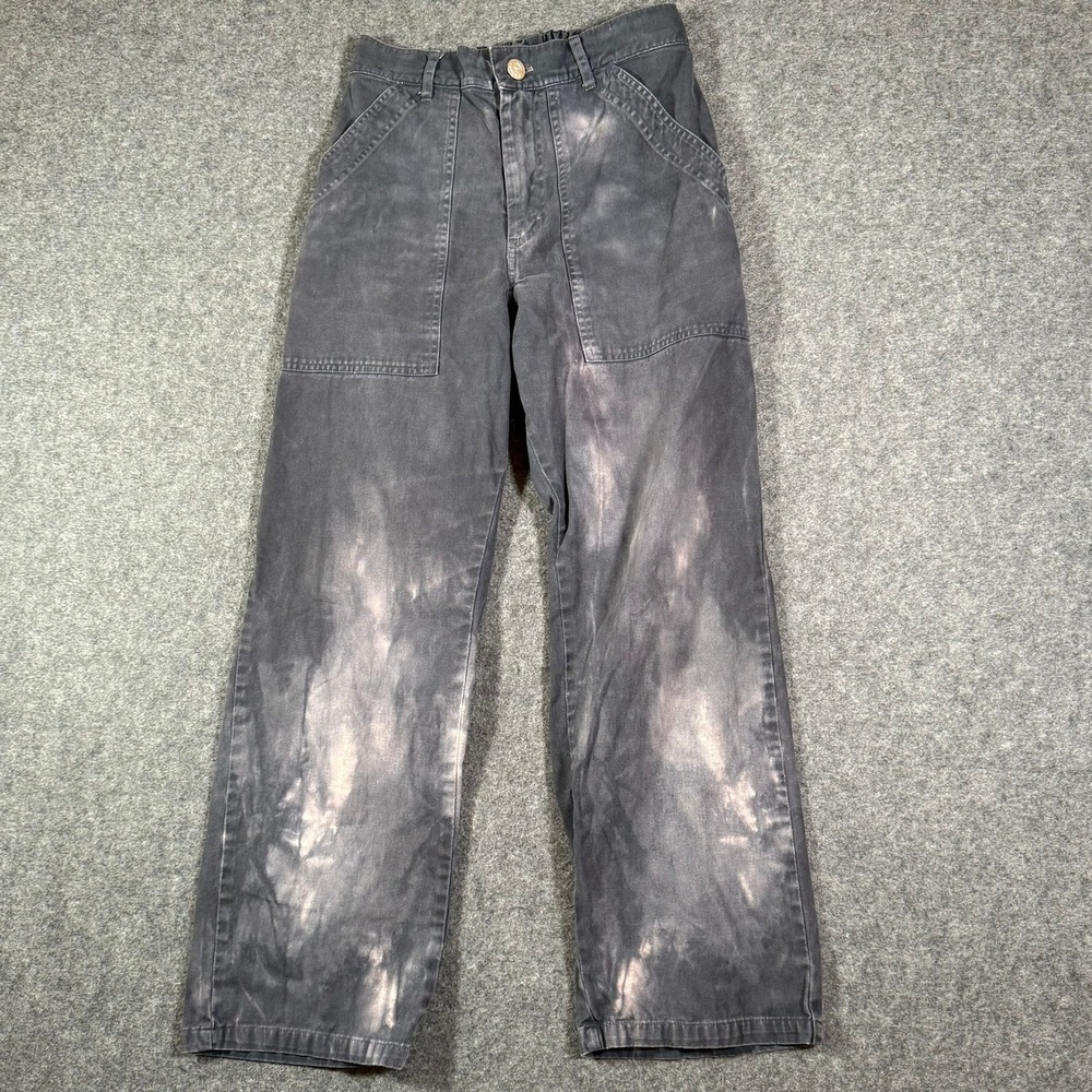 Big Bud Press Work Pants Faded Black Bleached Sun‎ Faded Cotton Size XS Tie Dye